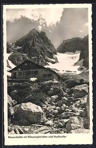 AK Blaueishütte, Blick gegen Blaueisgletscher und Hochkalter