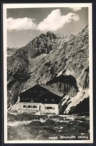 AK Pfeishütte, Berghütte mit Panorama