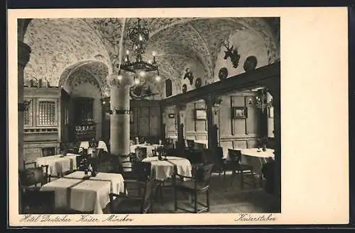 AK München, Hotel Deutscher Kaiser, Blick in die Kaiserstube