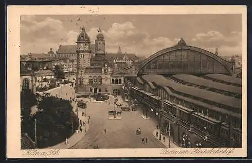 AK Köln a. Rh., Strassenpartie am Hauptbahnhof