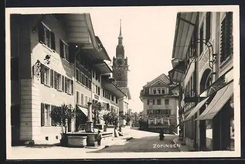 AK Zofingen, Strassenpartie mit Gasthaus