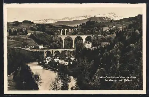 AK Bruggen, Eisenbahnbrücke über die Sitter