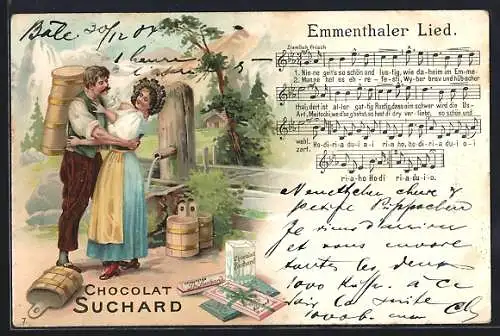 Lithographie Emmenthaler Lied, Chocolat Suchard