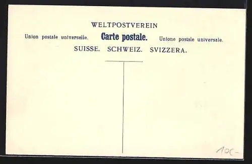 Lithographie Die verschiedenen Briefmarken der Schweiz, Adler, Pferdekutsche