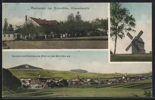 AK Oberoderwitz, Restaurant zur Birkmühle, Panorama, Blick von der Birkmühle aus