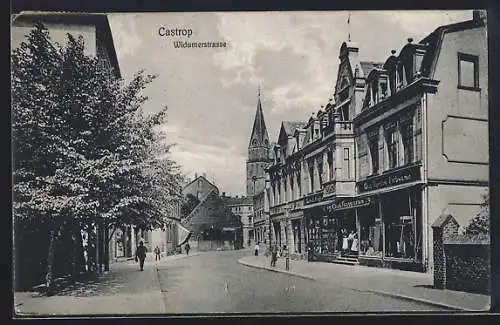 AK Castrop, Widumerstrasse mit Carl Nassman Tapeten & Farbwaren Geschäft