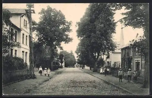 AK Schwarzenbek, Kinder auf der Lauenburger Strasse