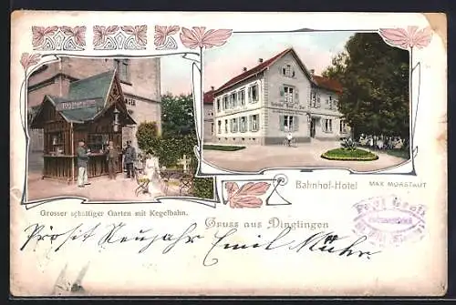 AK Dinglingen, Bahnhof-Hotel von Max Morstadt