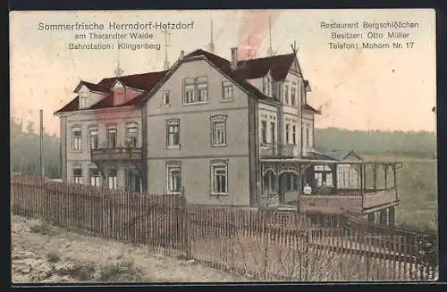 AK Herrndorf-Hetzdorf, Restaurant Bergschlösschen