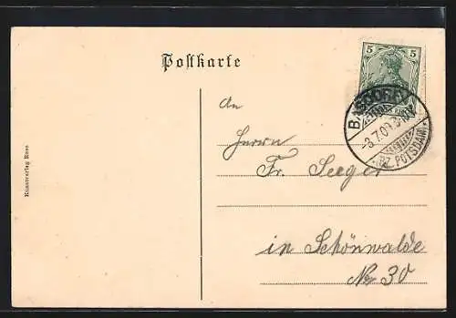 AK Zühlsdorf i. d. Mark, Gasthaus Schneidemühle von W. Ewers, Dammwildgruppe im Hofjagdrevier