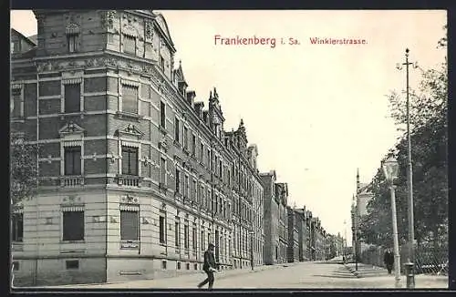 AK Frankenberg i. Sa., Blick in die Winklerstrasse