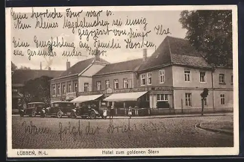 AK Lübben /N.-L., Hotel zum goldenen Stern