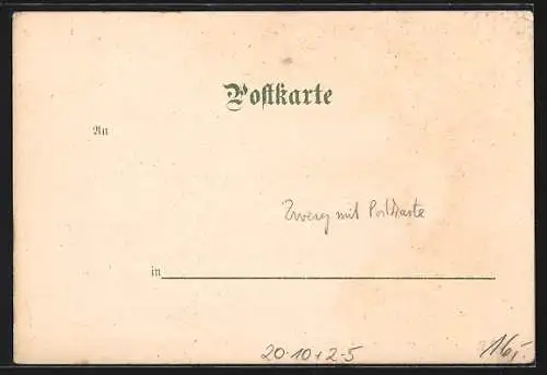 Künstler-AK Zwerg liest eine Postkarte, Herzlichen Gruss aus der Ferne