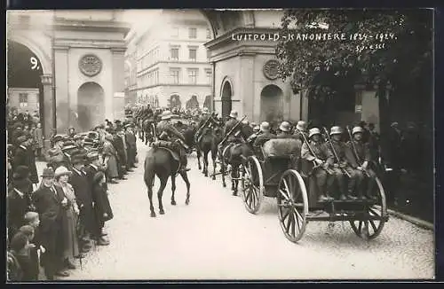 AK München-Au, 100-Jahrfeier der Prinzregent-Luitpold-Kanoniere 1924, Militärparade mit Zuschauern