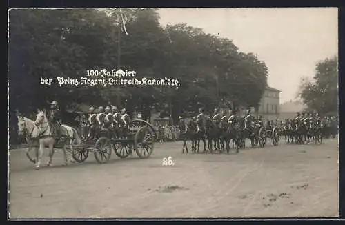 Foto-AK München, 100-Jahrfeier der Prinzregent-Luitpold-Kanoniere 1924, Kavelleristen in Uniform bei Parade