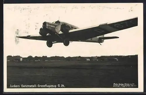 AK Junkers Ganzmetall-Grossflugzeug G. 24