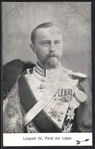 AK Leopold IV, Fürst zur Lippe in Galauniform