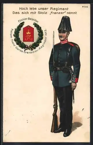 AK Kaiser Franz Garde-Grenadier-Regiment No. 2, Füsilier-Bataillon, Soldat in Uniform