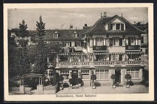 AK Romanshorn, Blick auf Hotel Bahnhof