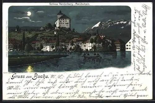 Lithographie Buchs, Schloss Werdenberg