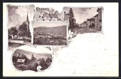 AK Kappel /St. Gallen, Kirchplatz, Dorfstrasse und Teilansicht