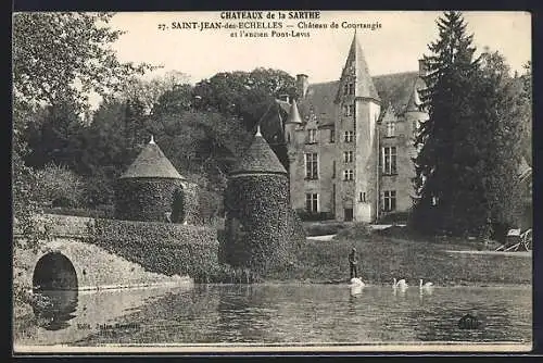 AK Saint-Jean-des-Échelles, Château de Courtangis et l`ancien pont-levis