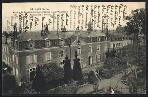 AK Le Mans, Maison de Retraite des Sacrés-Cœurs et de l`Adoration, facade sur terrasse