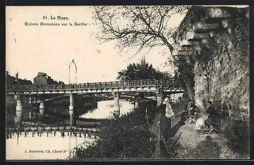 AK Le Mans, Ruines Romaines sur la Sarthe