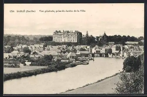 AK Sablé, Vue générale, prise du Jardin de la Ville