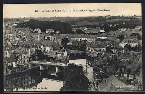 AK Sablé-sur-Sarthe, La Ville, vue de l`Église Notre-Dame