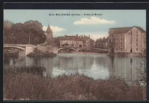 AK Malicorne, Ponts et Moulin