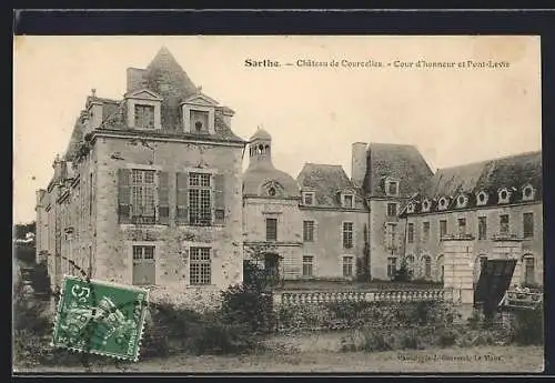 AK Sarthe, Château de Courcelles, Cour d`honneur et Pont-Levis