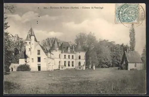 AK Noyen, Château de Vaulogé et ses jardins verdoyants