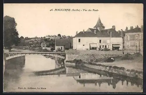 AK Malicorne, Vue des Ponts