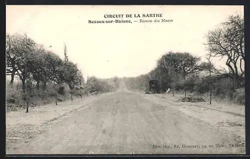 AK Sceaux-sur-Huisne, Route du Mans sur le Circuit de la Sarthe