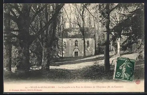 AK Sillé-le-Guillaume, La Chapelle et le Parc du Château de l`Hopiteau