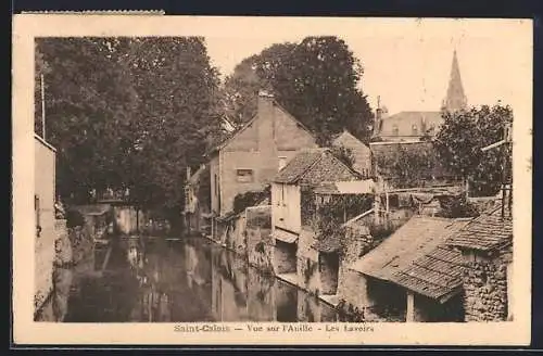 AK Saint-Calais, Vue sur l`Anille, Les Lavoirs