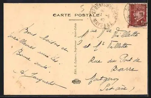 AK Saint-Calais, Vue sur l`Anille et l`église en arrière-plan
