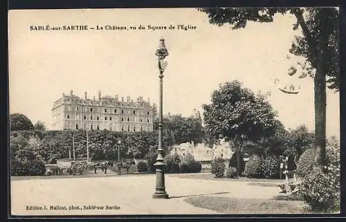 AK Sablé-sur-Sarthe, Le Château vu du Square de l`Église