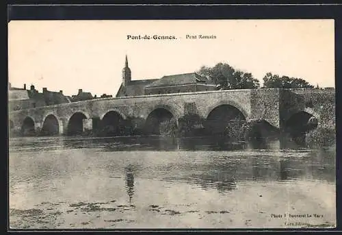 AK Pont-de-Gennes, Pont Romain sur la rivière