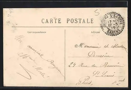 AK Solesmes, vue des Rochers Sainte-Anne et pont sur la rivière