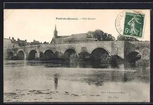 AK Pont-de-Gennes, Pont Romain au-dessus de la rivière