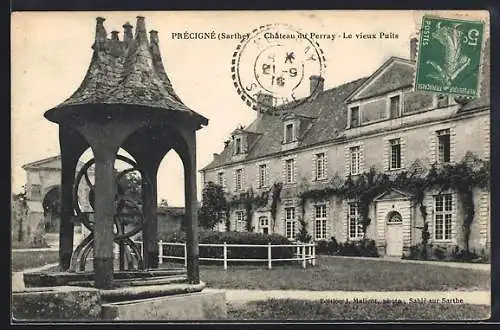 AK Précigné, Château du Perray, Le vieux Puits