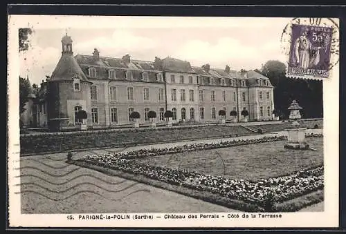 AK Parigné-le-Pôlin, Château des Perrals, Côté de la Terrasse