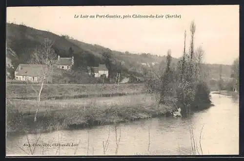 AK Château-du-Loir, Le Loir au Port-Gautier (Sarthe)