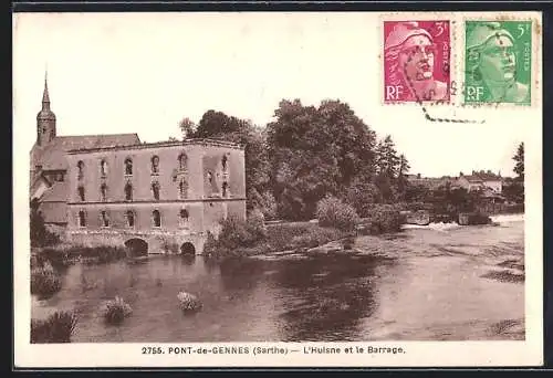 AK Pont-de-Gennes, L`Huisne et le barrage