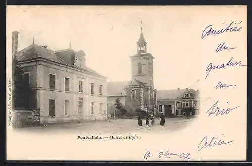 AK Pontvallain, Mairie et Église