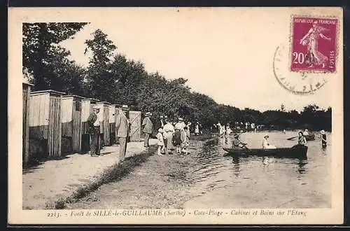 AK Sillé-le-Guillaume, Coco-Plage, Cabines et Bains sur l`Étang