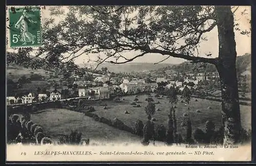 AK Saint-Léonard-des-Bois, vue générale des Alpes Mancelles