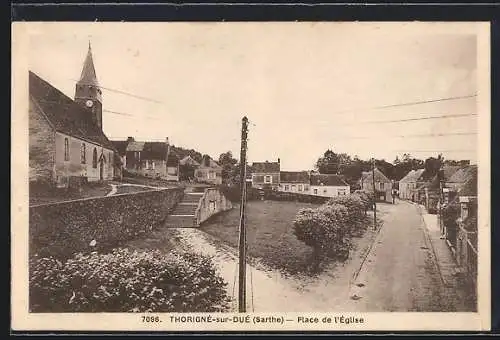 AK Thorigné-sur-Dué, Place de l`Église